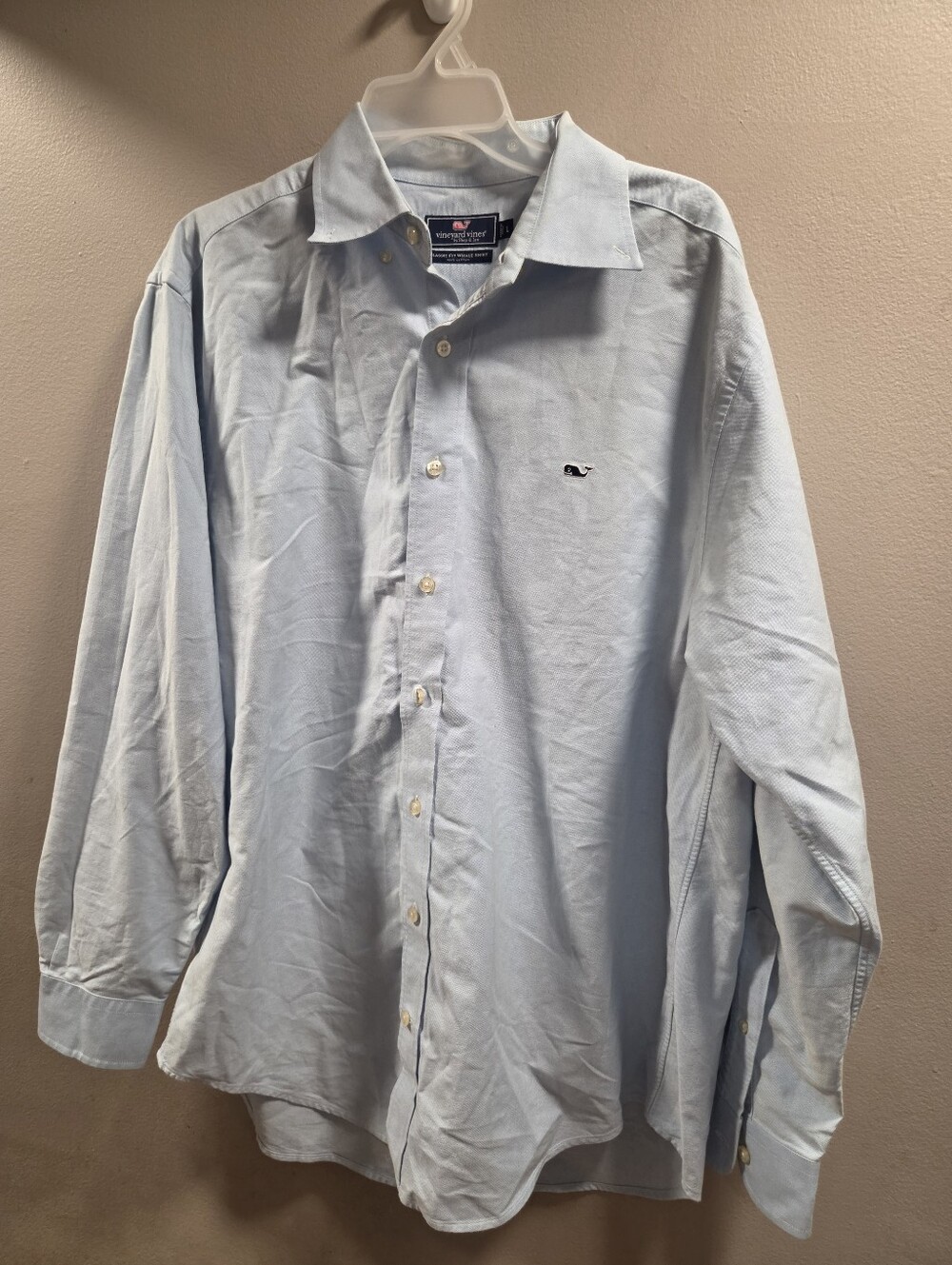 Vineyard Vines Mens Long Sleeve Classic Fit Whale Shirt 100% Cotton Size Large